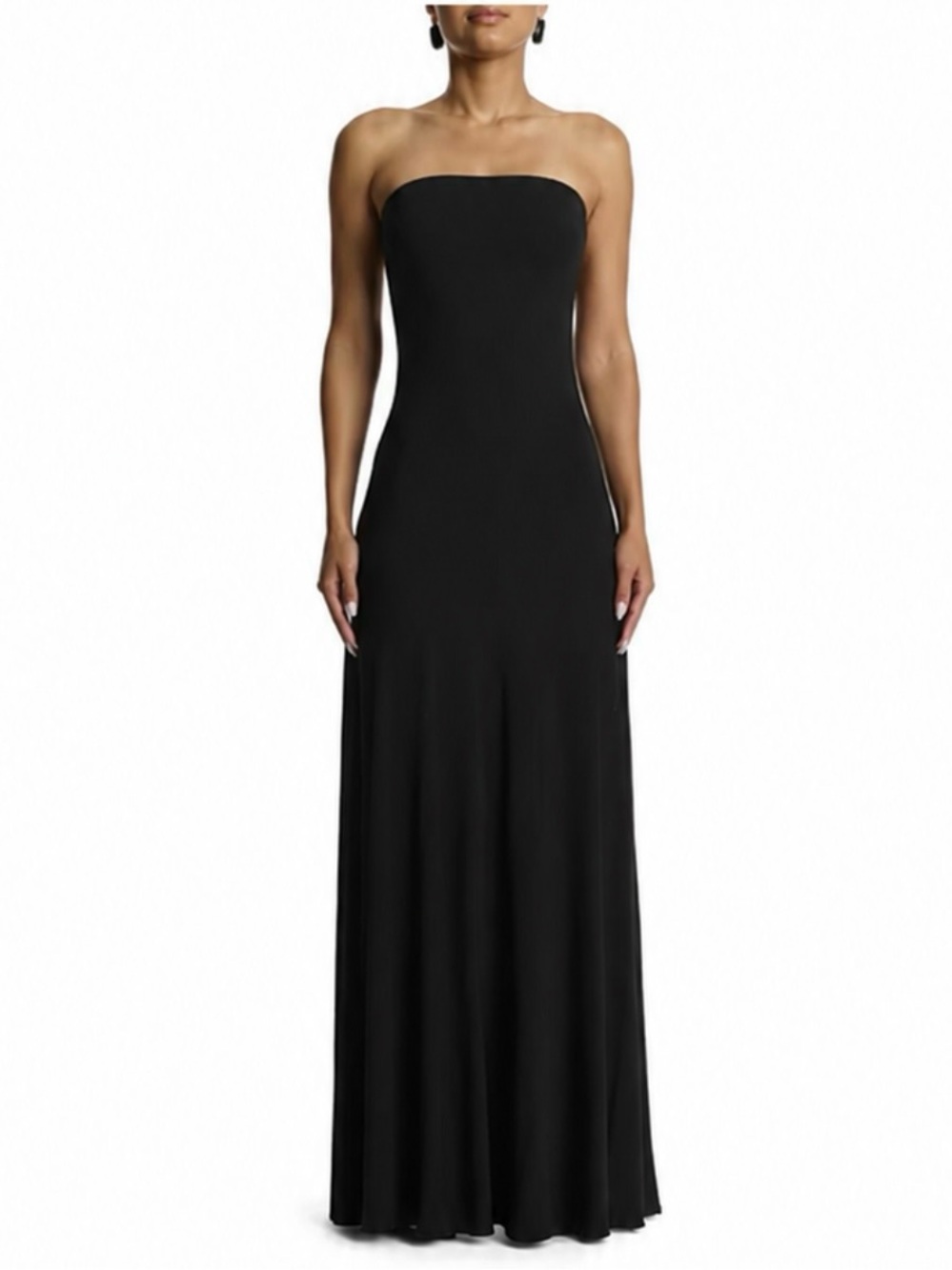 Naked Wardrobe Smooth Butter Strapless Flare Dress Black